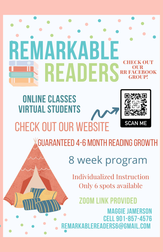 A poster with information about the remarkable readers program.