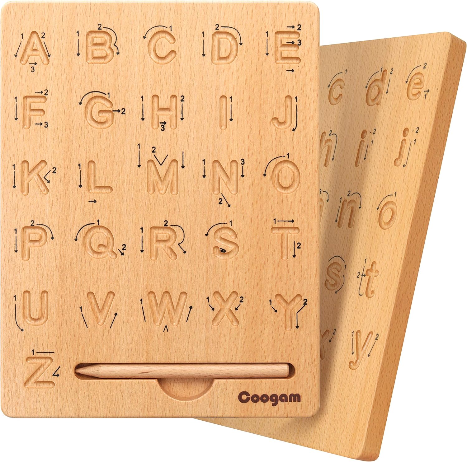 Wooden Letters Practicing Board, Double-Sided